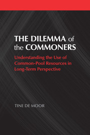 The dilemma of the commoners : understanding the use of common-pool resources in long-term perspective / Tine De Moor.
