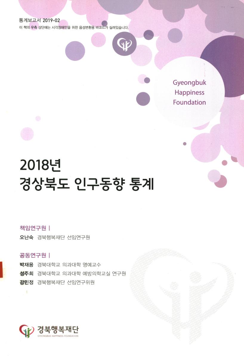 경상북도 인구동향 통계. 2018