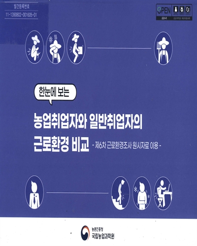 (한눈에 보는) 농업취업자와 일반취업자의 근로환경 비교 : 제6차 근로환경조사 원시자료 이용