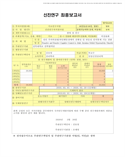 성인 주의력결핍/과잉행동장애의 선행성 및 반응성 인지통제 기능 결함 [전자자료]