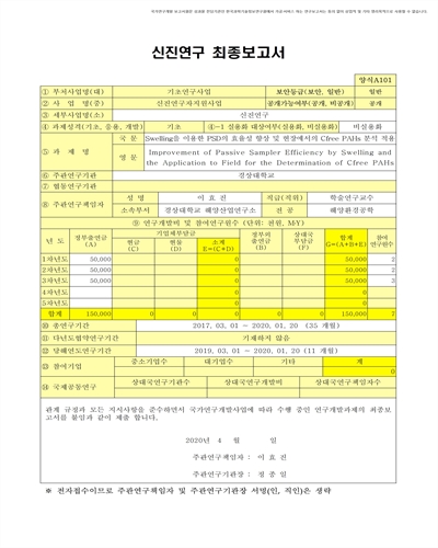 Swelling을 이용한 PSD의 효율성 향상 및 현장에서의 Cfree PAHs 분석 적용 [전자자료]