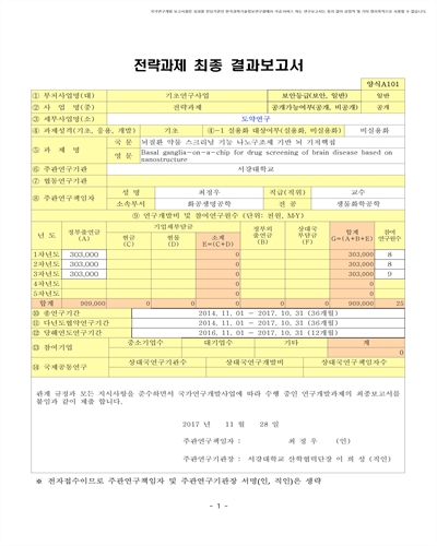 뇌질환 약물 스크리닝 기능 나노구조체 기반 뇌 기저핵칩 [전자자료]