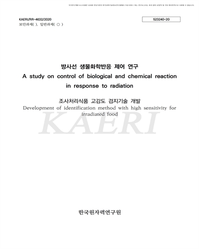 조사처리식품 고감도 검지기술 개발 [전자자료]