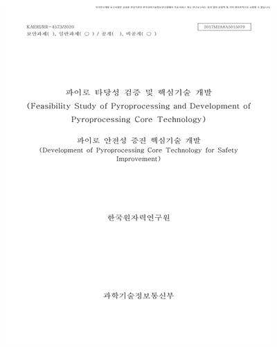 파이로 안전성 증진 핵심기술 개발 [전자자료]