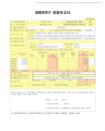 중환자실 섬망 예방을 위한 비약물 중재에 관한 연구 [전자자료]