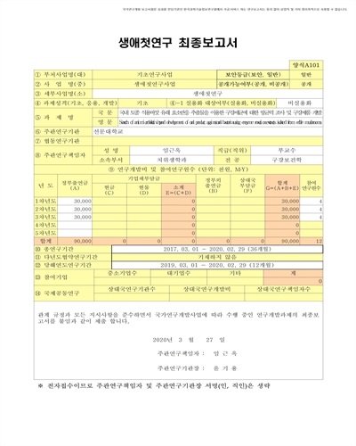 국내 토종 식용버섯 유래 효소반응 추출물을 이용한 구강세균에 대한 항균력 조사 및 구강제품 개발 [전자자료]