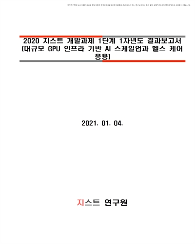 대규모 GPU 인프라 기반 AI 스케일업과 헬스 케어 응용 [전자자료]