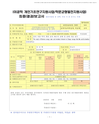 전자 저장 박막 계면 전자 에너지 상태 및 감쇄 거동 연구 [전자자료]