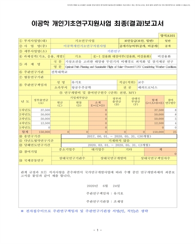 기상조건을 고려한 태양광 무인기의 비행경로 최적화 및 장기체공 연구 [전자자료]