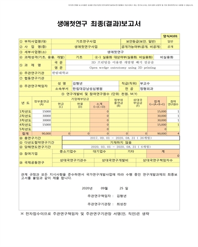 3D 프린팅을 이용한 개방형 쐐기 절골술 [전자자료]