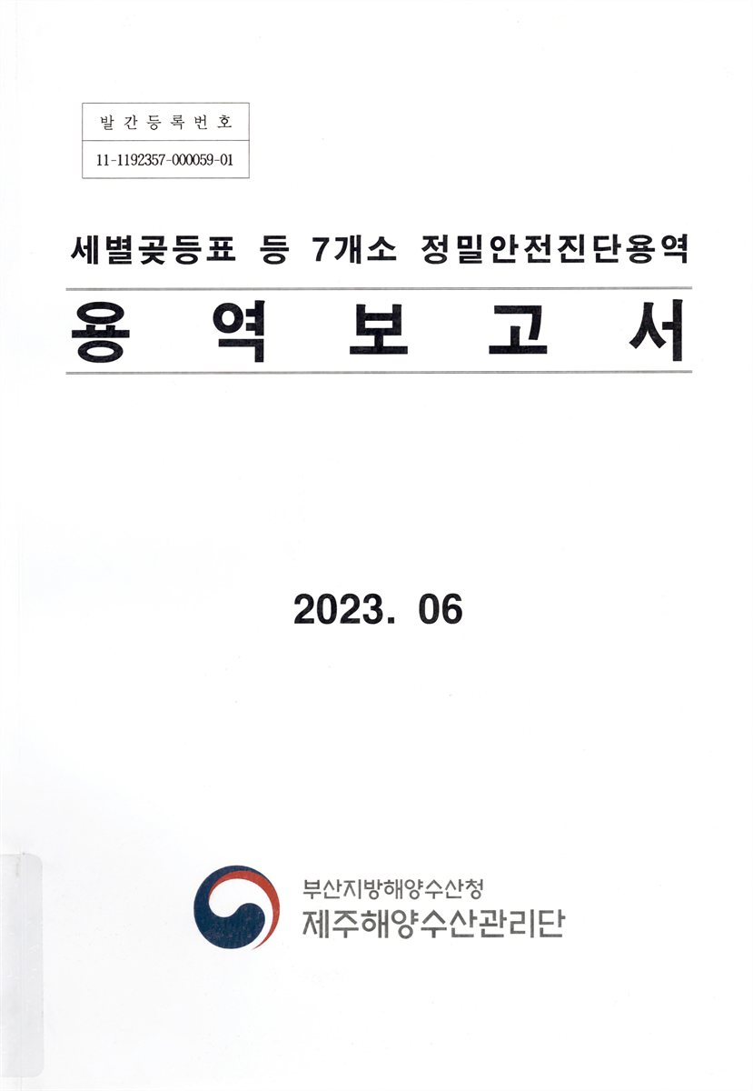 세별곶등표 등 7개소 정밀안전진단용역 : 용역보고서