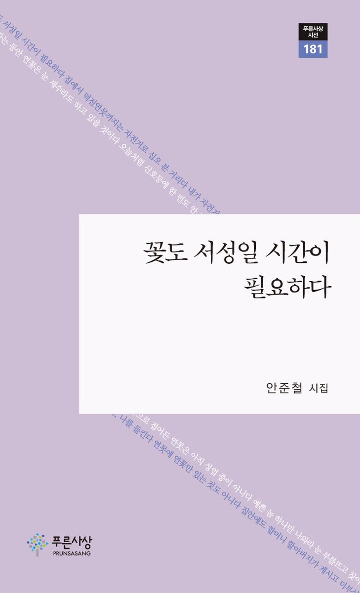 꽃도 서성일 시간이 필요하다 : 안준철 시집