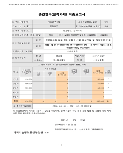 프로테아좀 작동 인터액톰 & 신규 음성조절 및 해체경로 연구 [전자자료]