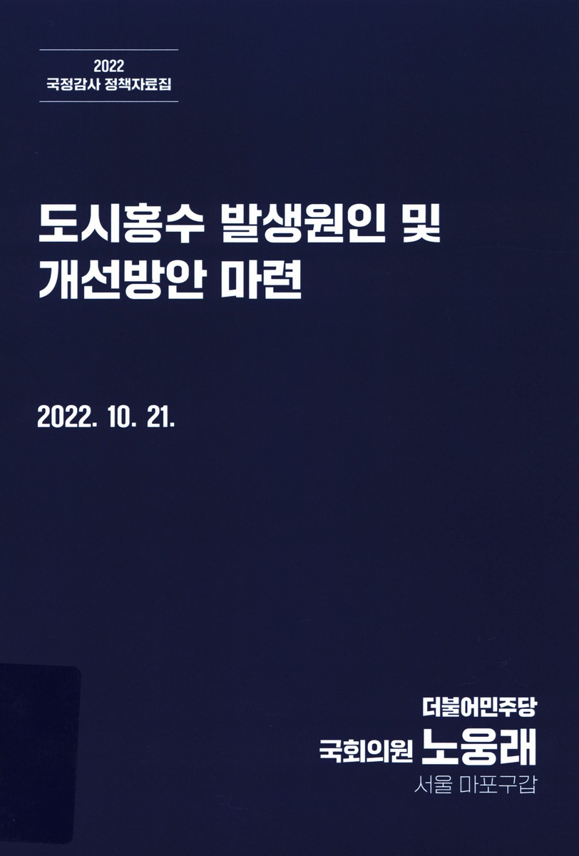 도시홍수 발생원인 및 개선방안 마련