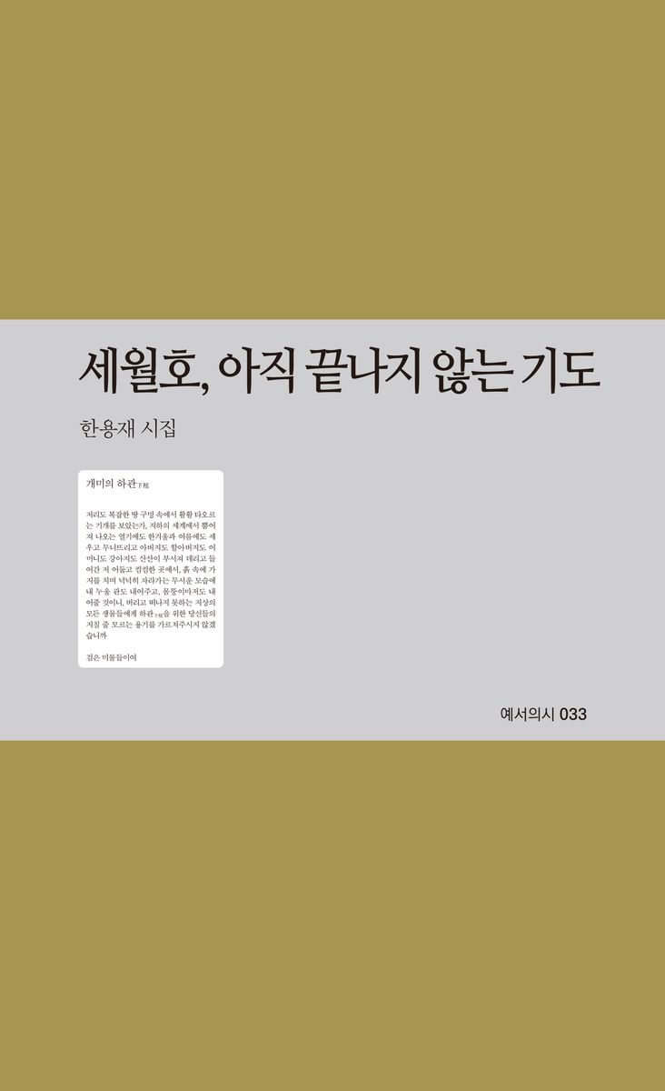 세월호, 아직 끝나지 않는 기도 : 한용재 시집
