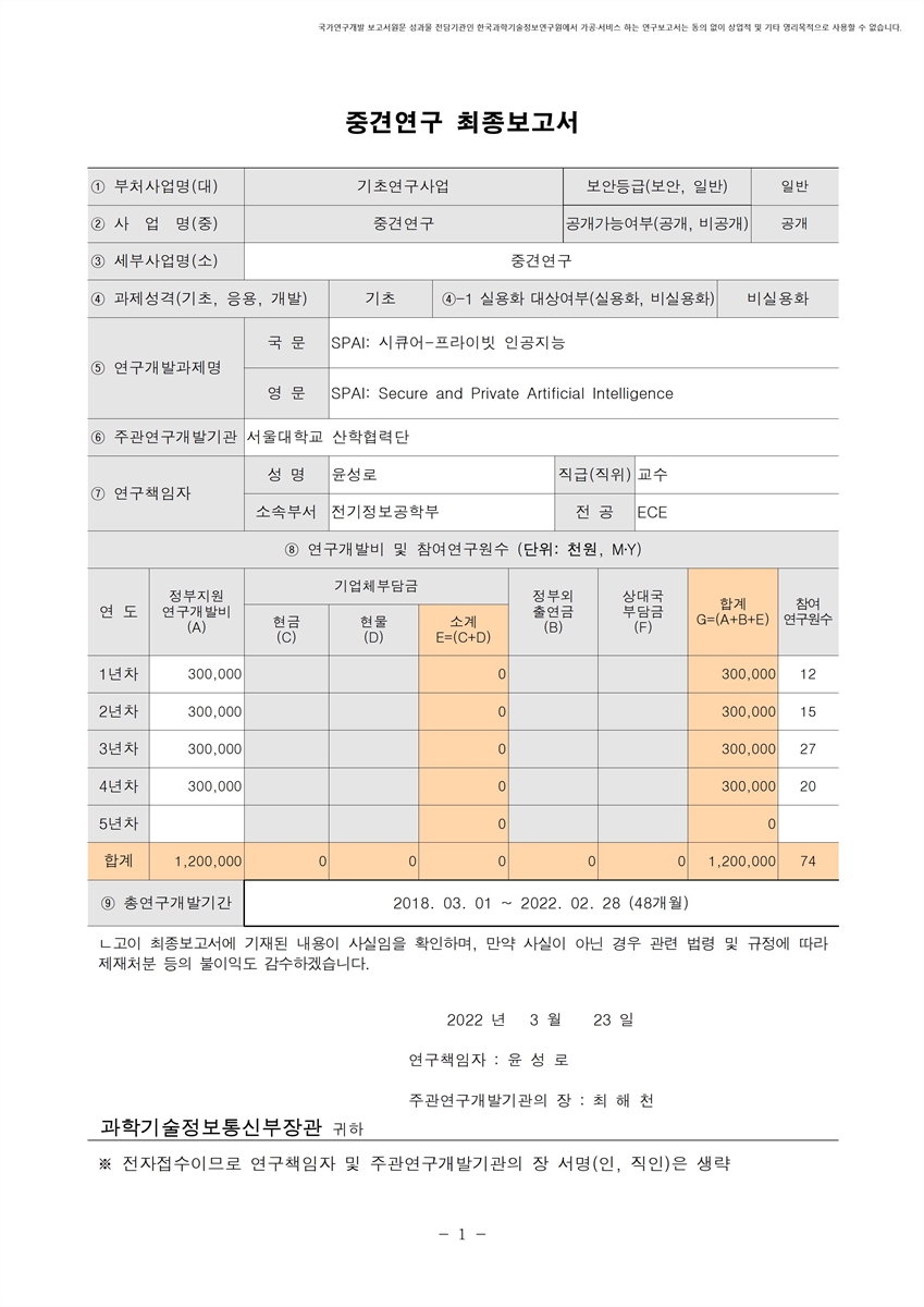 SPAI [전자자료] : 시큐어-프라이빗 인공지능