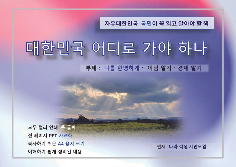 대한민국은 어디로 가야 하나 : 나를 현명하게·이념 알기·경제 알기 : 자유대한민국 국민이 꼭 읽고 알아야 할 책