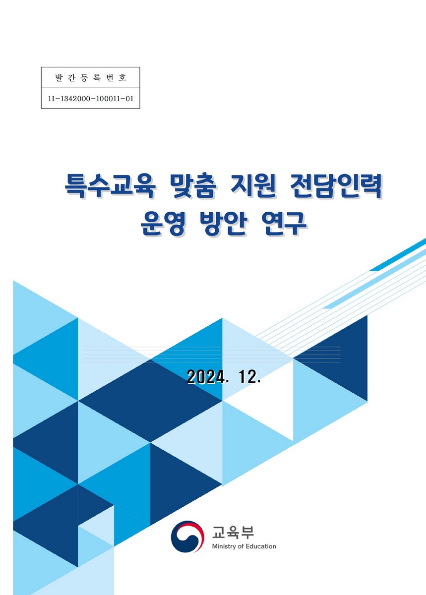 특수교육 맞춤 지원 전담인력 운영 방안 연구