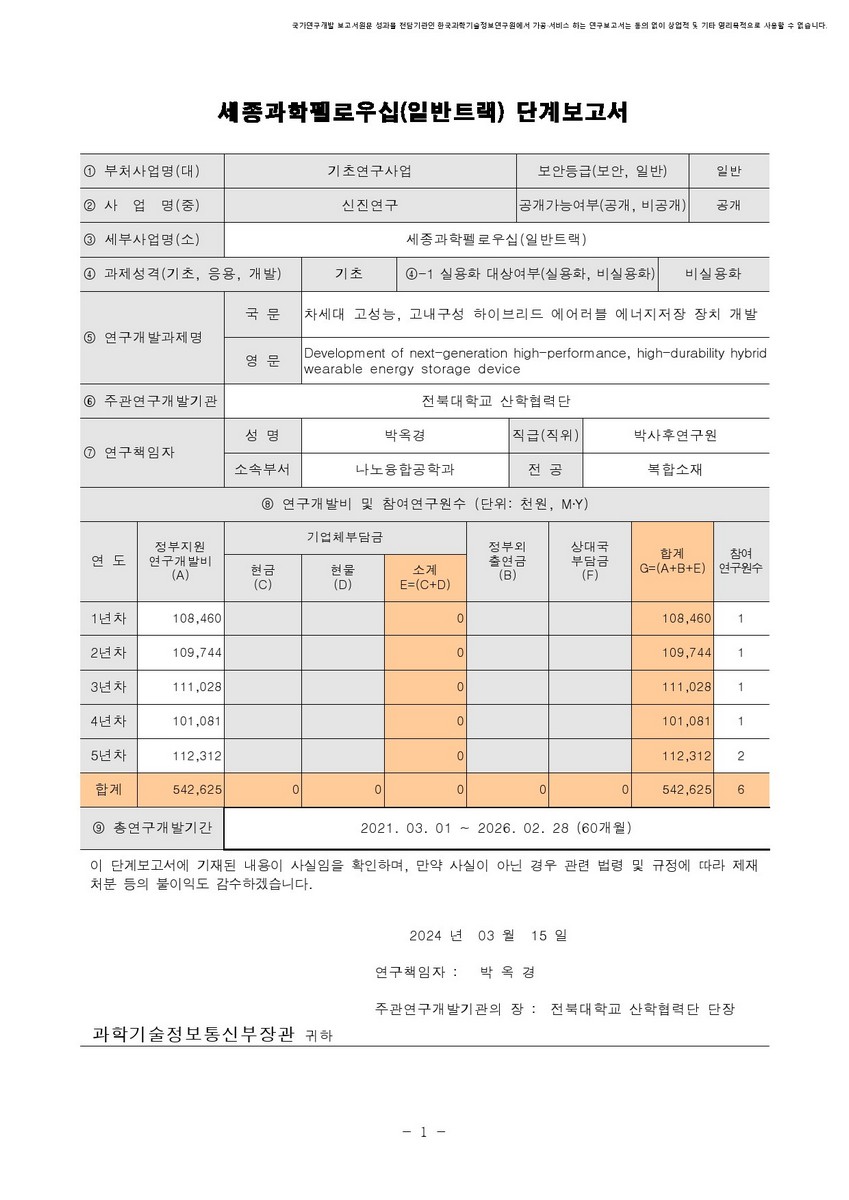 차세대 고성능, 고내구성 하이브리드 에어러블 에너지저장 장치 개발 [전자자료]