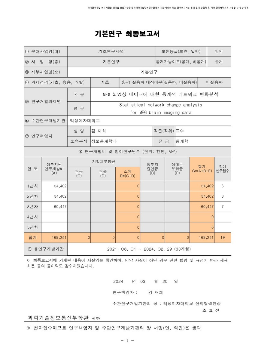 MEG 뇌영상 데이터에 대한 통계적 네트워크 변화분석 [전자자료]