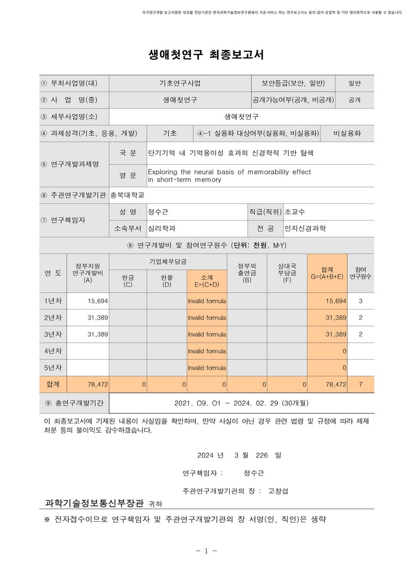 단기기억 내 기억용이성 효과의 신경학적 기반 탐색 [전자자료]