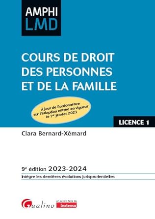 Cours de droit des personnes et de la famille