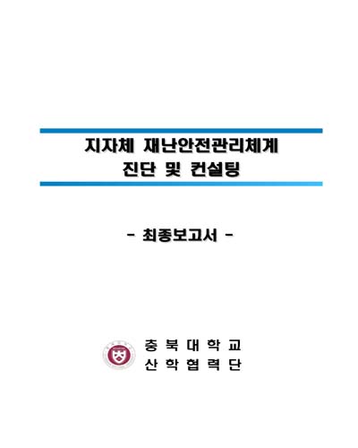 지자체 재난안전관리체계 진단 및 컨설팅 [전자자료] : 최종보고서