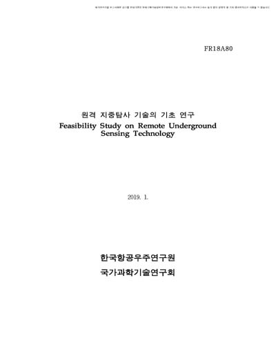 원격 지중탐사 기술의 기초 연구 [전자자료]