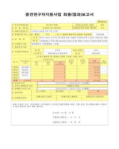 Yolk-shell 구조의 나노반응기를 이용한 의약물질의 고효율 처리공정 개발 [전자자료]