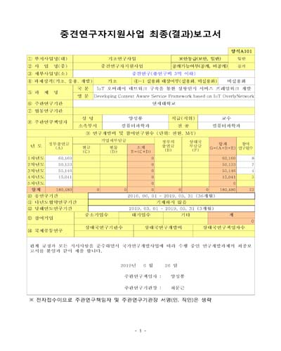 IoT 오버레이 네트워크 구축을 통한 상황인지 서비스 프레임워크 개발 [전자자료]