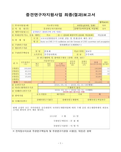 코로나질량방출의 3차원 진동 및 발생/전파 예측 연구 [전자자료]
