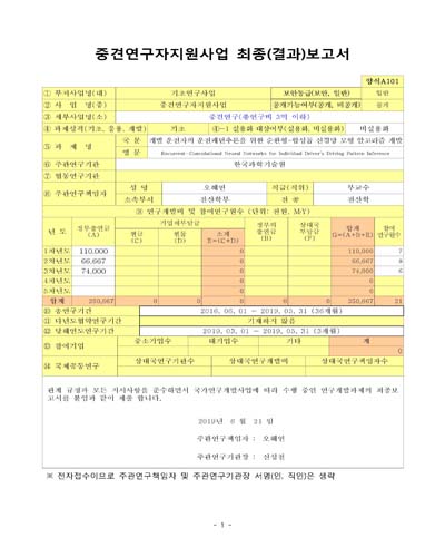 개별 운전자의 운전패턴추론을 위한 순환형-합성곱 신경망 모형 알고리즘 개발 [전자자료]