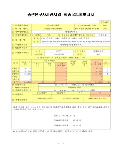 요약 및 압축 그래프 기반의 빅 그래프 처리 플랫폼 [전자자료]