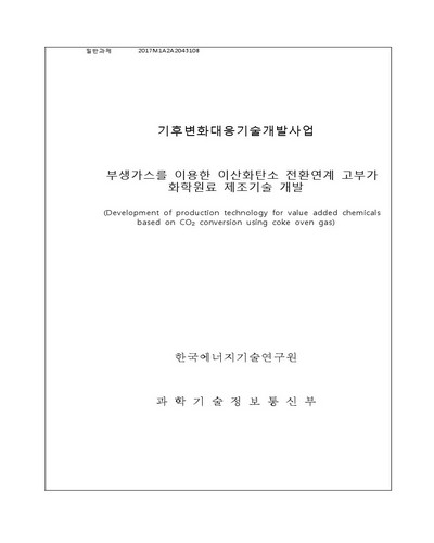 부생가스를 이용한 이산화탄소 전환연계 고부가 화학원료 제조기술 개발 [전자자료]