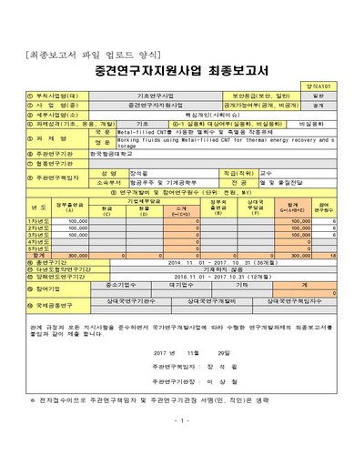 Metal-filled CNT를 사용한 열회수 및 축열용 작동유체 [전자자료]