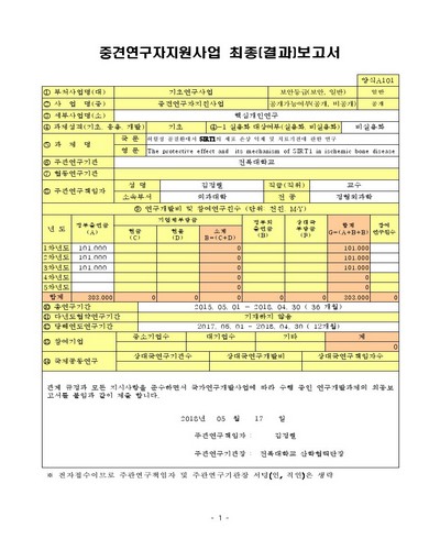 허혈성 골질환에서 SIRT1의 세포 손상 억제 및 치료기전에 관한 연구 [전자자료]