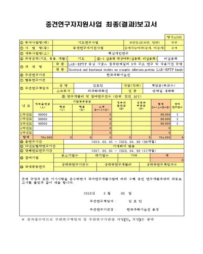 LAR-RPTP 중심 시냅스 접착단백질의 3차 구조 연구 및 작용기전 규명 [전자자료]
