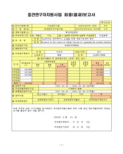 나노바이오 인터페이스 조절을 통한 세포기능제어 연구 [전자자료]