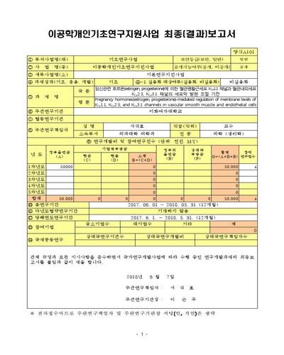 임신관련 호르몬(estrogen, progesterone)에 의한 혈관평활근세포 KCa1.1 채널과 혈관내피세포 KCa2.3, KCa3.1 채널의 세포막 발현 조절 기전 [전자자료]