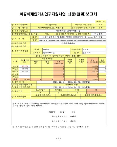 신부전상태에서 발생하는 혈전과 뇌경색에서 NF-kappa B의 역할 [전자자료]