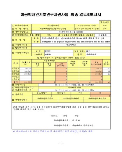 클러스터에서 벌크, 벌크표면까지의 금-은 복합 합금계 특성 연구 [전자자료]