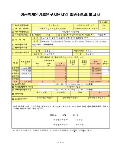 배뇨기능의 일주기 조절에 관한 분자생리학적 연구 [전자자료]