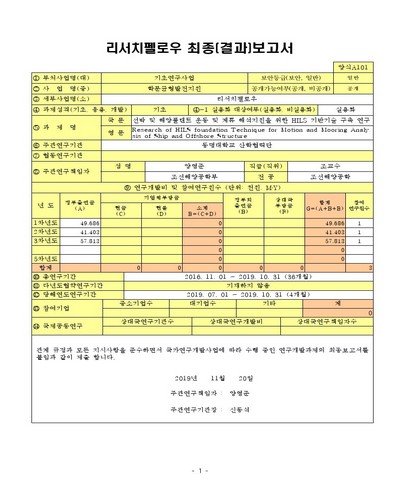 선박 및 해양플랜트 운동 및 계류 해석지원을 위한 HILS 기반기술 구축 연구 [전자자료]