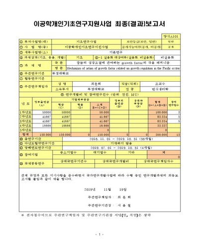 참굴의 성장조절에 관여하는 growth factor의 작용 메커니즘 [전자자료]