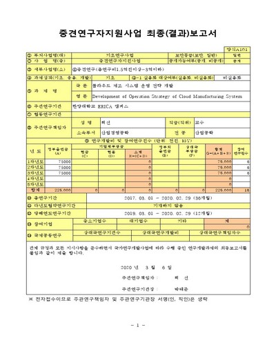 클라우드 제조 시스템의 운영 전략 개발 [전자자료]