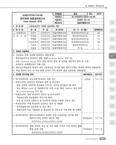 치료효능강화 개량형 항생제제 개발 [전자자료]