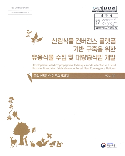 산림식물 컨버전스 플랫폼 기반 기축을 위한 유용식물 수집 및 대량증식법 개발