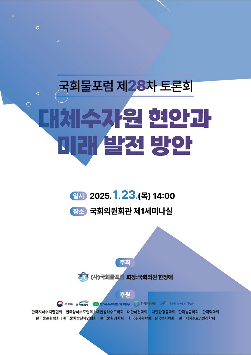 대체수자원 현안과 미래 발전 방안 [전자자료] : 국회물포럼 제28차 토론회