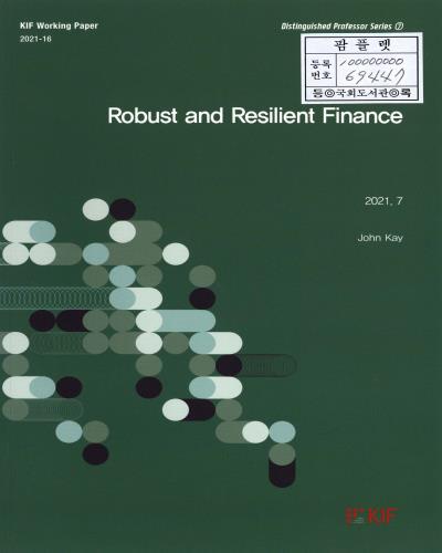 Robust and resilient finance