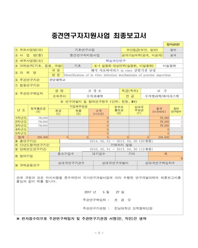 돼지 사포바이러스 in vitro 감염기전 규명 [전자자료]